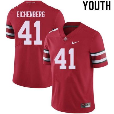 Youth Ohio State Buckeyes #41 Tommy Eichenberg Red Nike NCAA College Football Jersey June AXJ7144IM